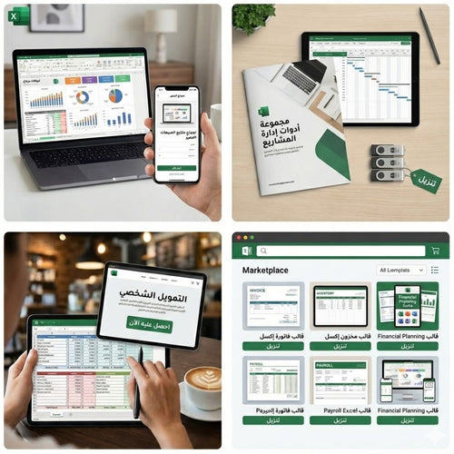 حزمة 1000+ قالب Excel جاهز لإدارة المشاريع، المحاسبة، والتخطيط الذكي